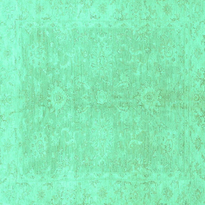 Square Machine Washable Oriental Turquoise Traditional Area Rugs, wshabs2518turq