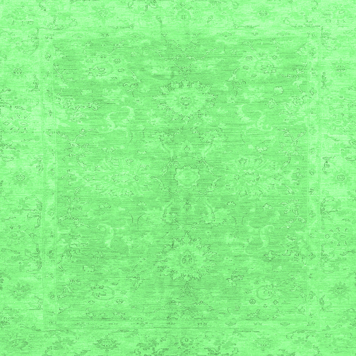 Square Machine Washable Oriental Emerald Green Traditional Area Rugs, wshabs2518emgrn