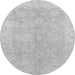 Round Oriental Gray Traditional Rug, abs2518gry