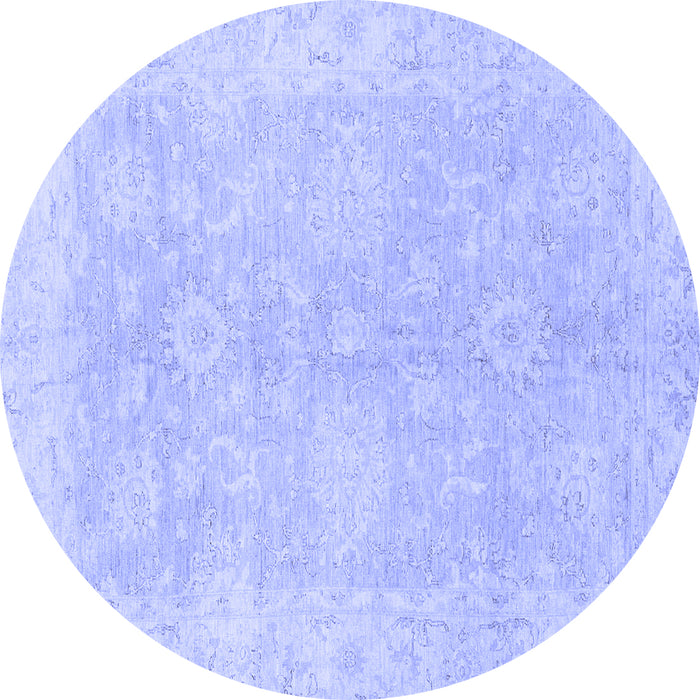Round Oriental Blue Traditional Rug, abs2518blu