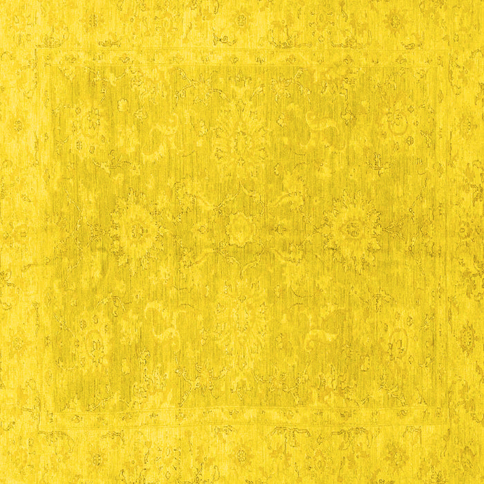 Square Oriental Yellow Traditional Rug, abs2518yw