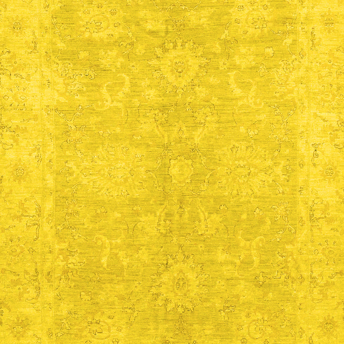 Machine Washable Oriental Yellow Traditional Rug, wshabs2518yw