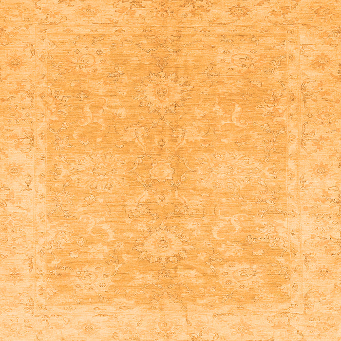 Square Machine Washable Oriental Orange Traditional Area Rugs, wshabs2518org
