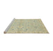 Sideview of Machine Washable Abstract Dark Khaki Green Rug, wshabs2519