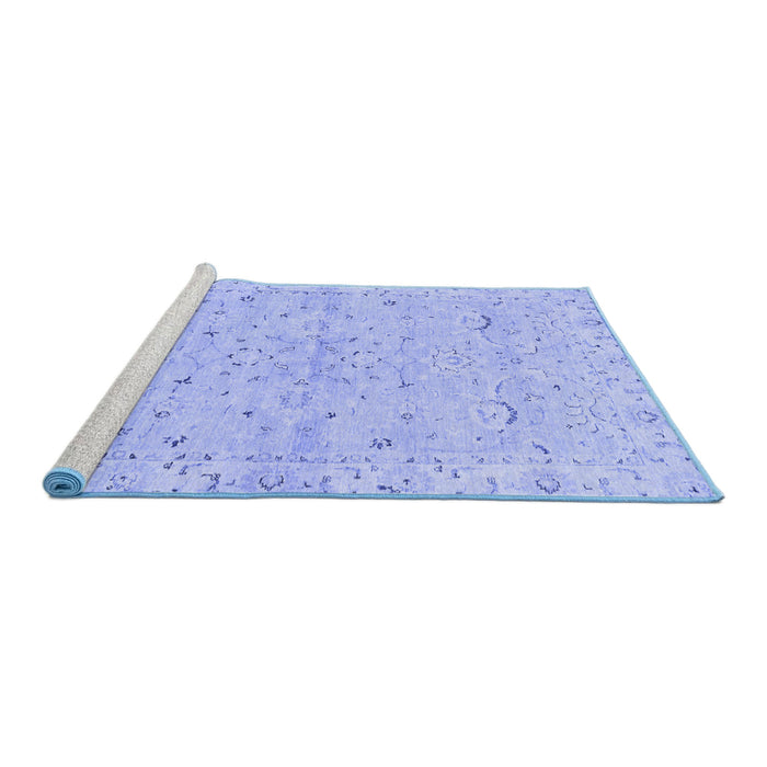 Sideview of Machine Washable Oriental Blue Traditional Rug, wshabs2519blu