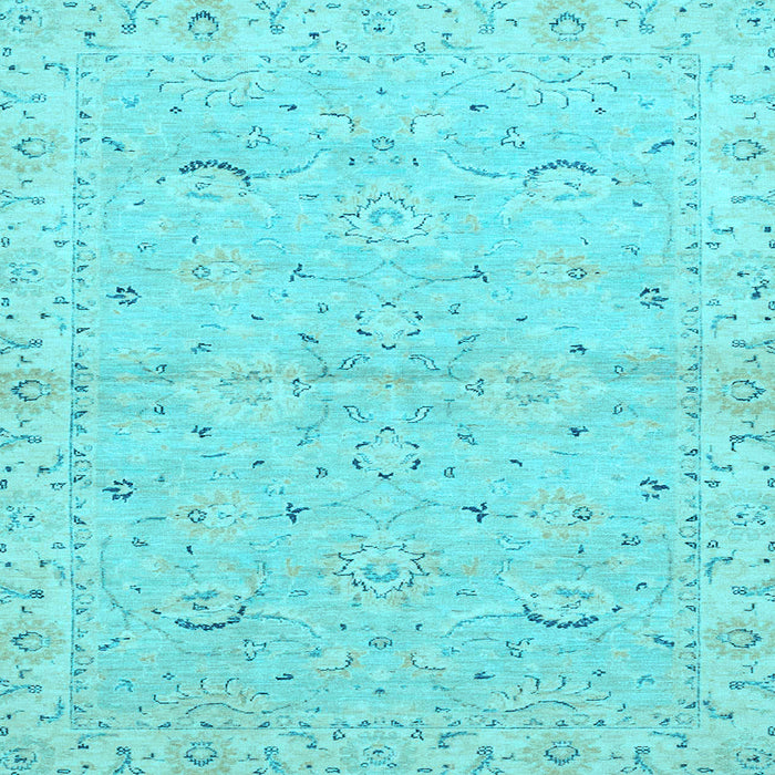 Square Machine Washable Oriental Light Blue Traditional Rug, wshabs2519lblu