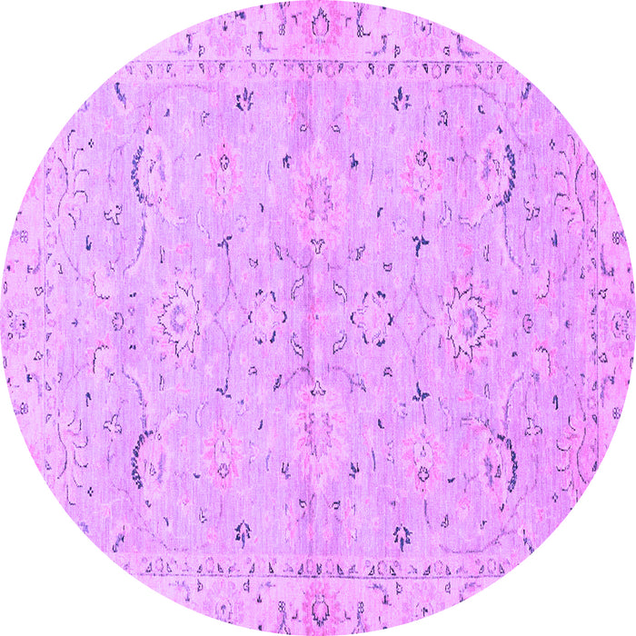 Round Machine Washable Oriental Purple Traditional Area Rugs, wshabs2519pur