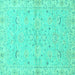 Square Oriental Turquoise Traditional Rug, abs2519turq