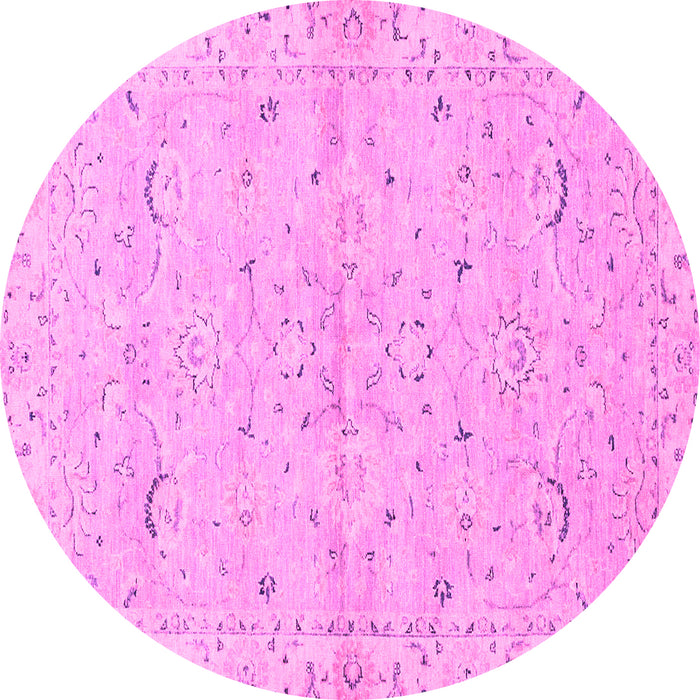 Round Oriental Pink Traditional Rug, abs2519pnk