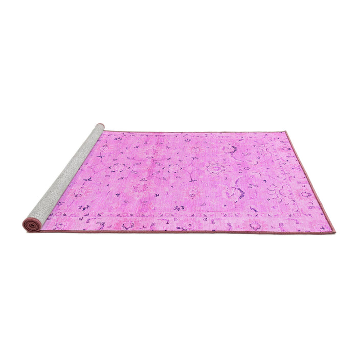 Sideview of Machine Washable Oriental Pink Traditional Rug, wshabs2519pnk