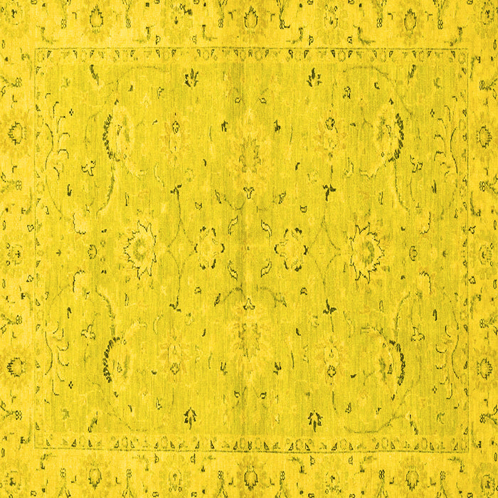 Square Oriental Yellow Traditional Rug, abs2519yw