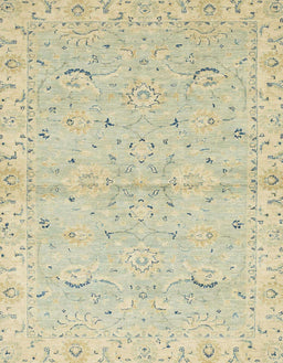 Abstract Dark Khaki Green Oriental Rug, abs2519