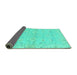 Sideview of Oriental Turquoise Traditional Rug, abs2519turq