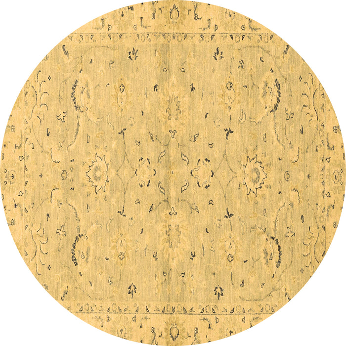 Round Oriental Brown Traditional Rug, abs2519brn