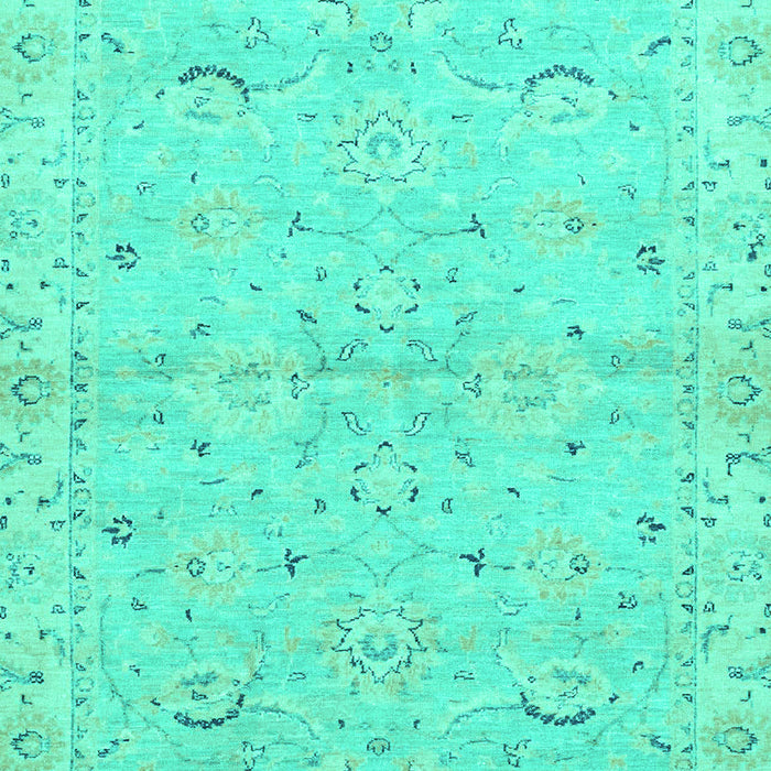 Machine Washable Oriental Turquoise Traditional Area Rugs, wshabs2519turq