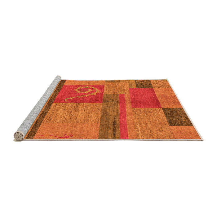 Sideview of Machine Washable Abstract Orange Modern Area Rugs, wshabs251org