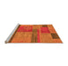 Sideview of Machine Washable Abstract Orange Modern Area Rugs, wshabs251org