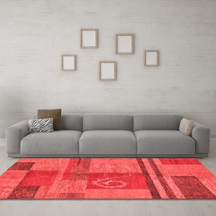 Modern Red Washable Rugs