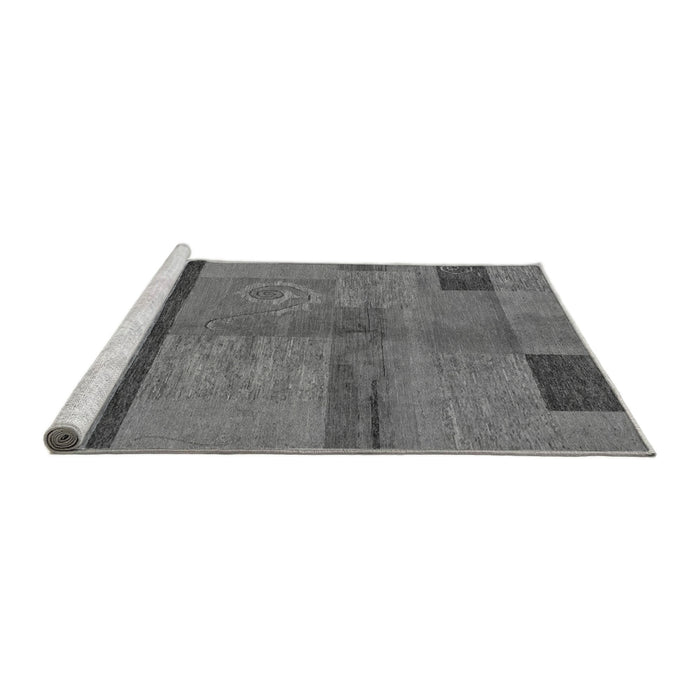 Sideview of Machine Washable Abstract Gray Modern Rug, wshabs251gry