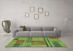 Machine Washable Abstract Turquoise Modern Area Rugs in a Living Room,, wshabs251turq