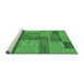 Sideview of Machine Washable Abstract Emerald Green Modern Area Rugs, wshabs251emgrn