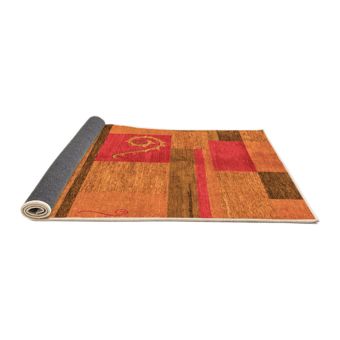 Sideview of Abstract Orange Modern Rug, abs251org