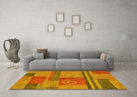 Machine Washable Abstract Yellow Modern Rug, wshabs251yw