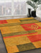 Abstract Dark Orange Modern Rug in Family Room, abs251