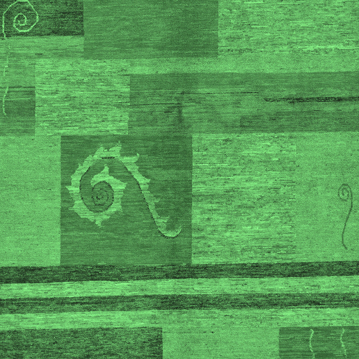 Machine Washable Abstract Emerald Green Modern Area Rugs, wshabs251emgrn