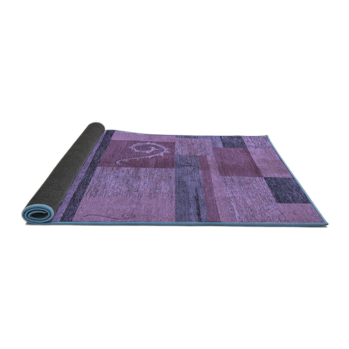 Sideview of Abstract Blue Modern Rug, abs251blu