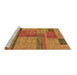 Sideview of Machine Washable Abstract Brown Modern Rug, wshabs251brn