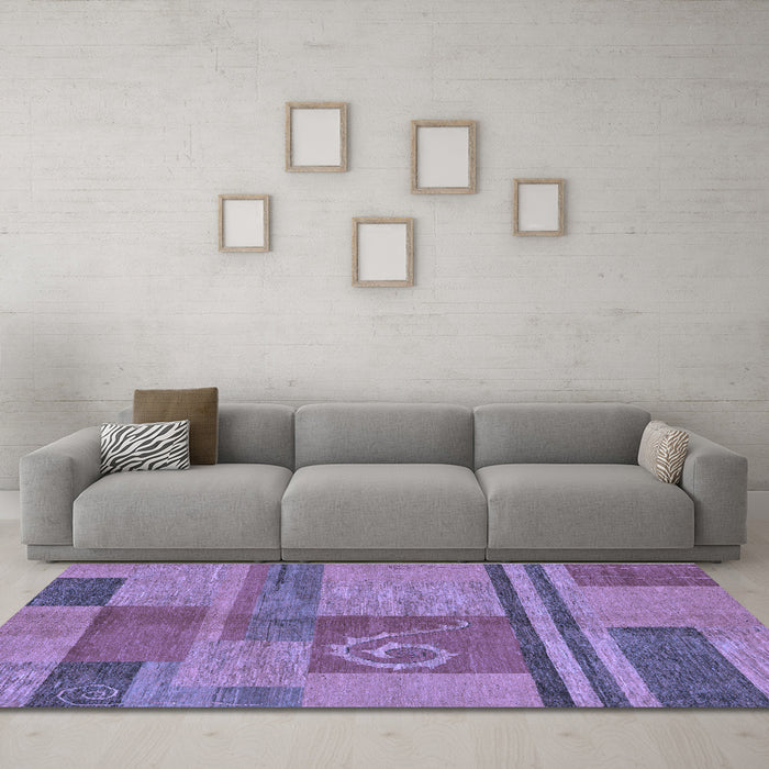 Machine Washable Abstract Blue Modern Rug in a Living Room, wshabs251blu