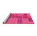 Sideview of Machine Washable Abstract Pink Modern Rug, wshabs251pnk