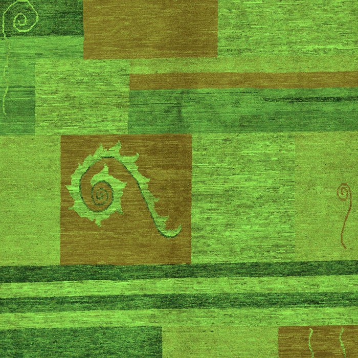 Machine Washable Abstract Green Modern Area Rugs, wshabs251grn