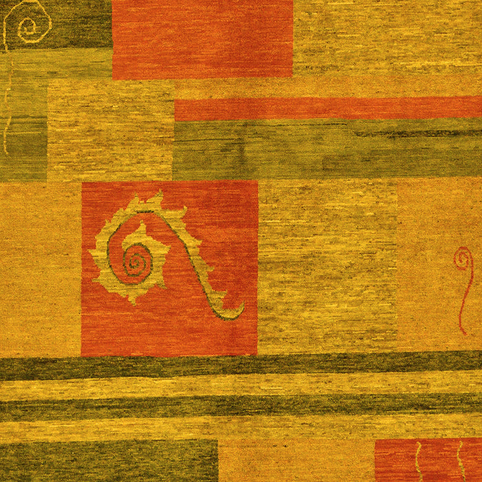 Machine Washable Abstract Yellow Modern Rug, wshabs251yw