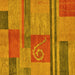 Square Abstract Yellow Modern Rug, abs251yw