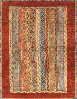 Machine Washable Abstract Red Rug, wshabs2520