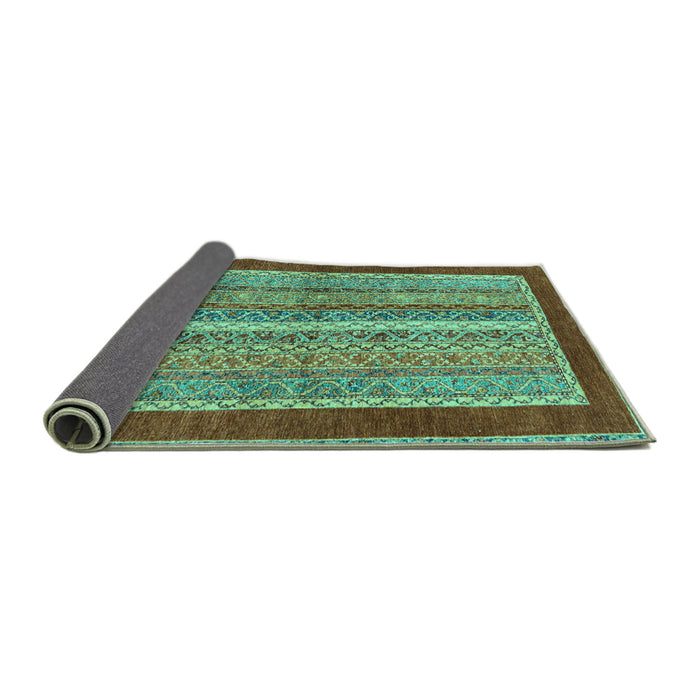 Sideview of Abstract Turquoise Modern Rug, abs2520turq