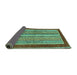 Sideview of Abstract Turquoise Modern Rug, abs2520turq