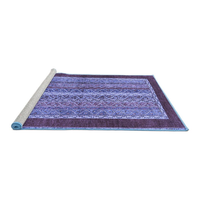 Sideview of Machine Washable Abstract Blue Modern Rug, wshabs2520blu