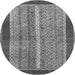 Round Machine Washable Abstract Gray Modern Rug, wshabs2520gry