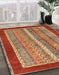 Abstract Red Modern Rug in Family Room, abs2520