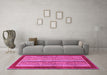 Machine Washable Abstract Pink Modern Rug in a Living Room, wshabs2520pnk