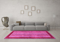 Machine Washable Abstract Pink Modern Rug, wshabs2520pnk