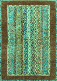 Abstract Turquoise Modern Rug, abs2520turq