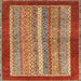 Square Machine Washable Abstract Red Rug, wshabs2520