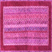 Square Machine Washable Abstract Pink Modern Rug, wshabs2520pnk