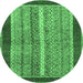 Round Abstract Emerald Green Modern Rug, abs2520emgrn