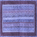 Square Abstract Blue Modern Rug, abs2520blu