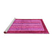 Sideview of Machine Washable Abstract Pink Modern Rug, wshabs2520pnk